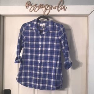 Plaid & Polka Dot Button Down